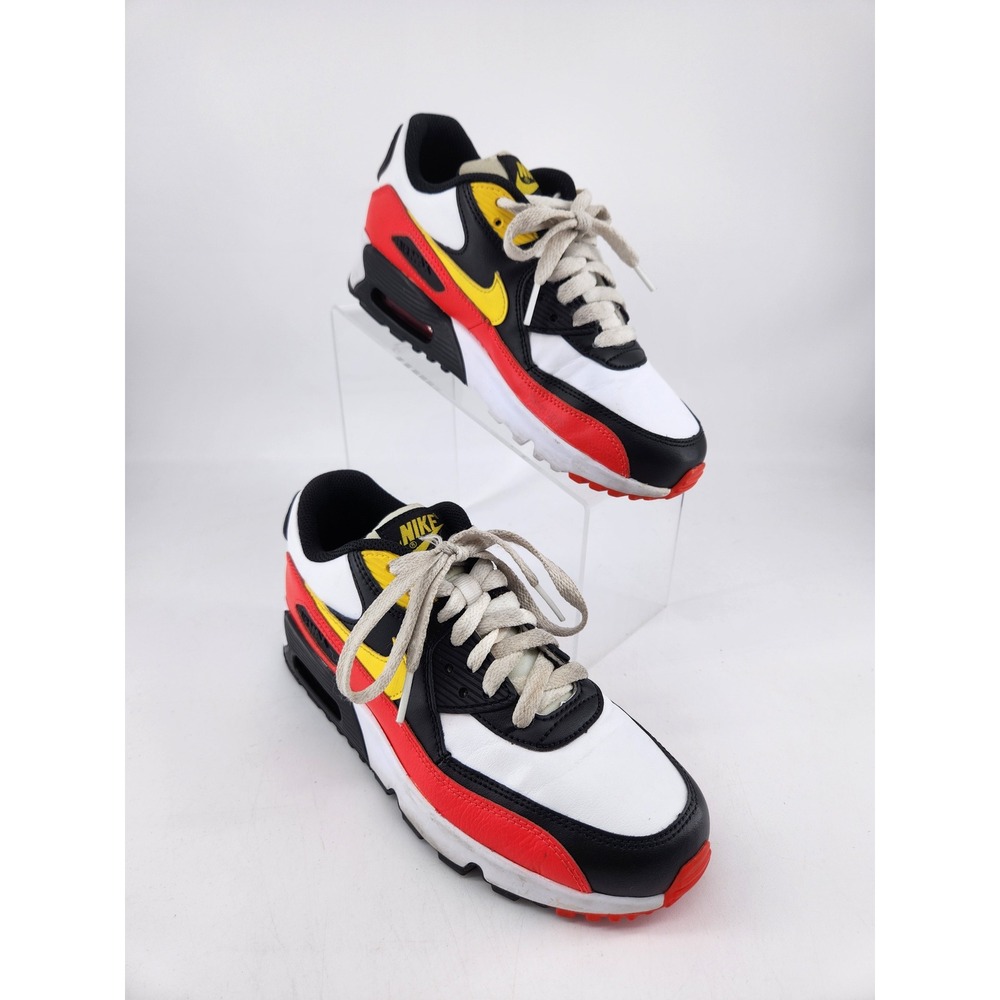 Nike Air Max 90 LTR GS Sneakers Shoes Youth 5Y White Red Black Yellow 833412-120
